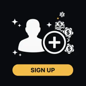 Menace Casino sign up with profile and coins icon.